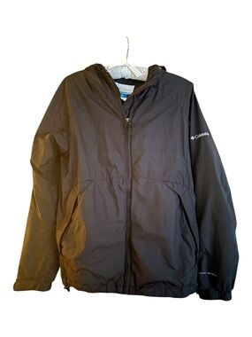 Columbia Navy Blue Packable Hooded Windbreaker Jacket Size M